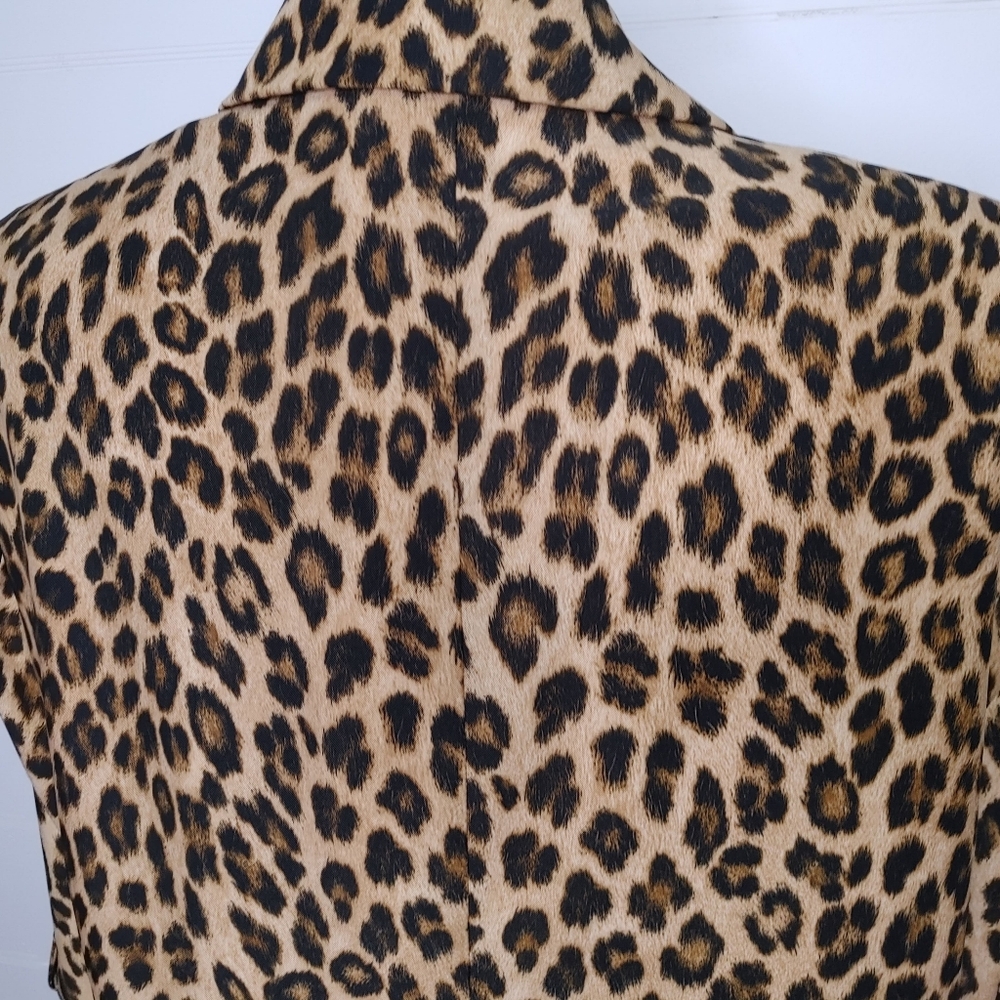 Zara Leopard Print Open Blazer Size XXL - Picture 8 of 12